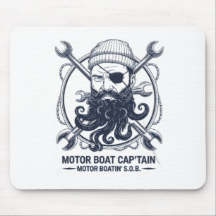 Motorboot Kapitän Männer Frauen Freundlich Pontoon Mousepad