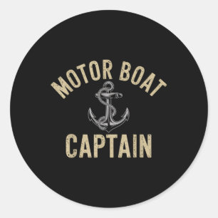 Motorboot Kapitän Nautisches Leben Marine Explorer Runder Aufkleber