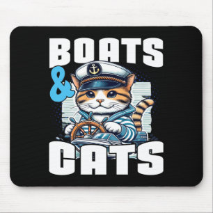 Motorboot Katze Kapitän Schnellboot Besitzer Motor Mousepad