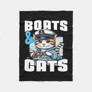 Motorboot Katze Kapitän Speedboot Besitzer Motorbo Fleecedecke