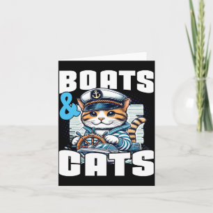 Motorboot Katze Kapitän Speedboot Besitzer Motorbo Karte