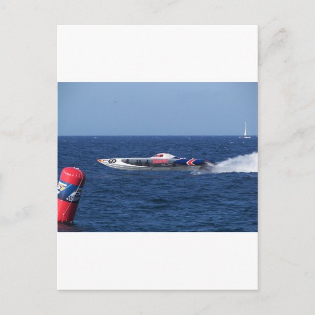 Motorboot Postkarte (Vorderseite)