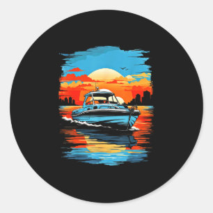 Motorboot-Yacht-Kreuzfahrt-Sommer-Schifffahrt Runder Aufkleber