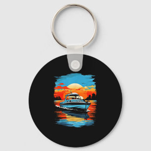 Motorboot-Yacht-Kreuzfahrt-Sommer-Schifffahrt Schlüsselanhänger