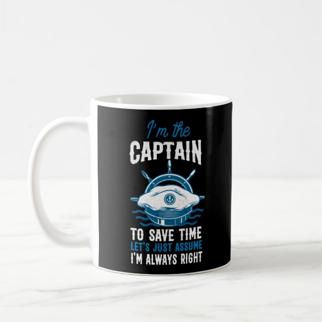 Motorbootfahren Ich bin der Captain-Hat Kaffeetasse (Links)