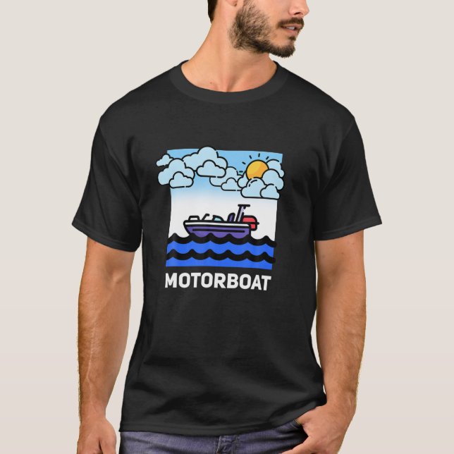 Motorbootfahren Motorboot T-Shirt (Vorderseite)