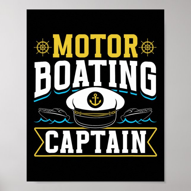 Motorbootführer Motorboot Motorboote Motorboa Poster (Vorne)