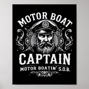 Motorbootkapitän Funny Boat Spaß für Lo Lake Poster