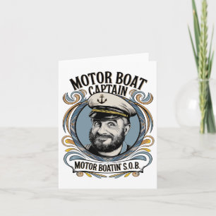 Motorbootkapitän Funny Boat Spaß für Männer Karte