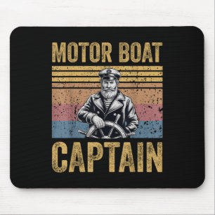 Motorbootkapitän Lustiger Ponton Motorbootfahren M Mousepad