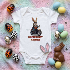 Motorbunny Madness - Cute Biker Rabbit Motorcycle Baby Strampler