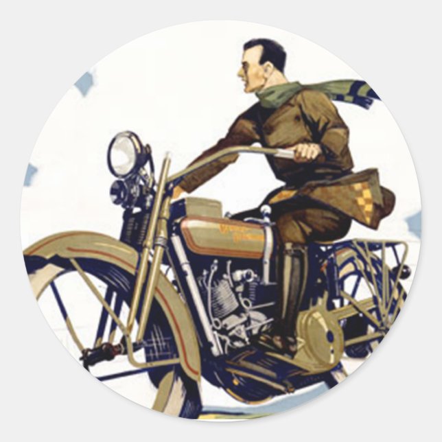 Motorbyke Runder Aufkleber (Vorderseite)