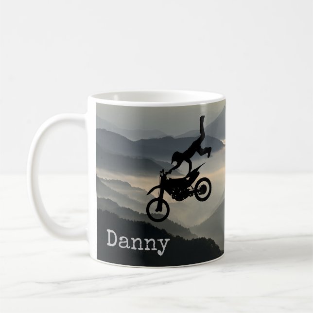 Motorcross Motorcycle Mounts Coffee Mug Cup (Gauche)