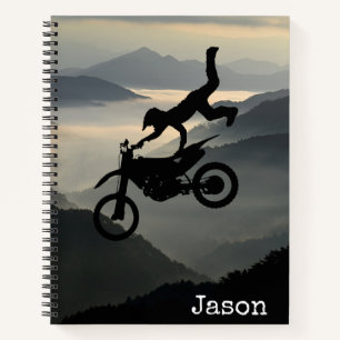 Motorcross-Motorrad-Berge-Spiralblock Notizbuch