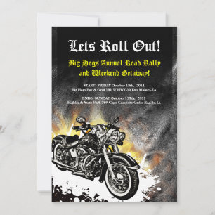 Motorcycle Biker Road Rally Invitation