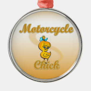 Motorcycle Chick Ornament Aus Metall