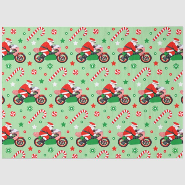 Motorcycle Christmas Holiday Gift Seidenpapier (Vorderseite)