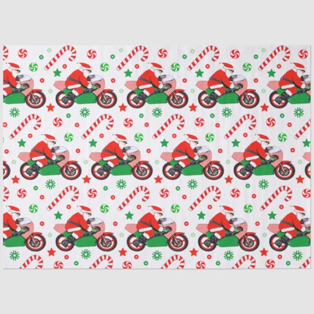 Motorcycle Christmas Holiday Gift Seidenpapier (Vorderseite)
