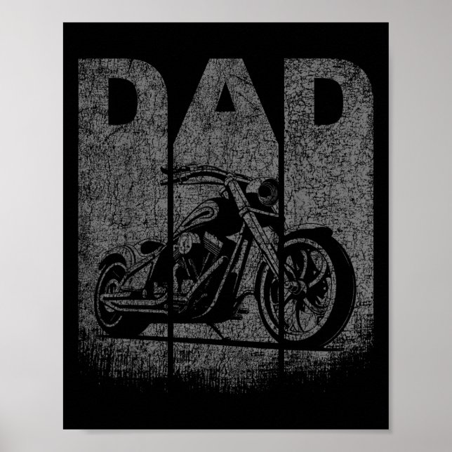 Motorcycle Dad Fathers Day Motorcycle Graphic  Poster (Vorne)