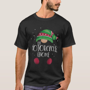 Motorcycle Gnome Matching Christmas Pjs Family Paj T-Shirt
