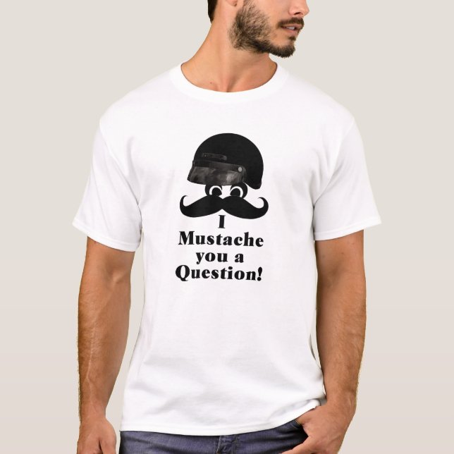 MOTORCYCLE HELMET MUSTACHE T - SHIRT (Vorderseite)