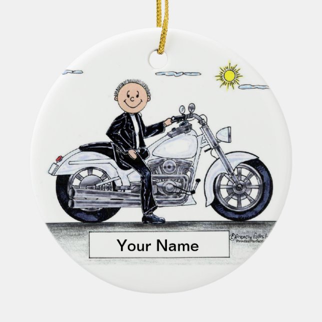 Motorcycle - Male Keramik Ornament (Vorne)