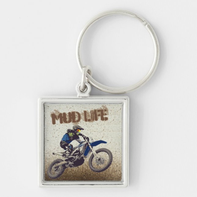 Motorcycle Man Dirt Bike Mud Life Mud Bogging Schlüsselanhänger (Vorne)