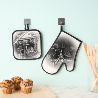 Motorcycle Oven Cloth Ofenhandschuh & Topflappen-Set
