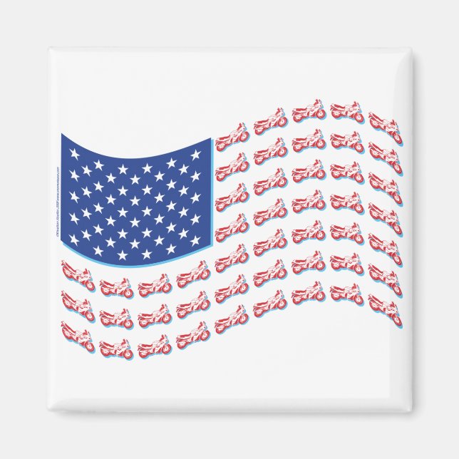 Motorcycle-Shadow-Flag-Wave Magnet (Vorne)