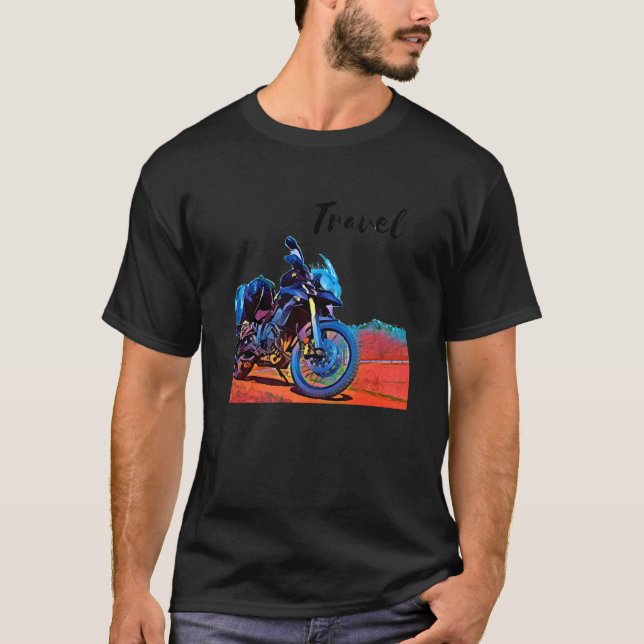 Motorcycle Travel Adventure Bike T-Shirt (Vorderseite)
