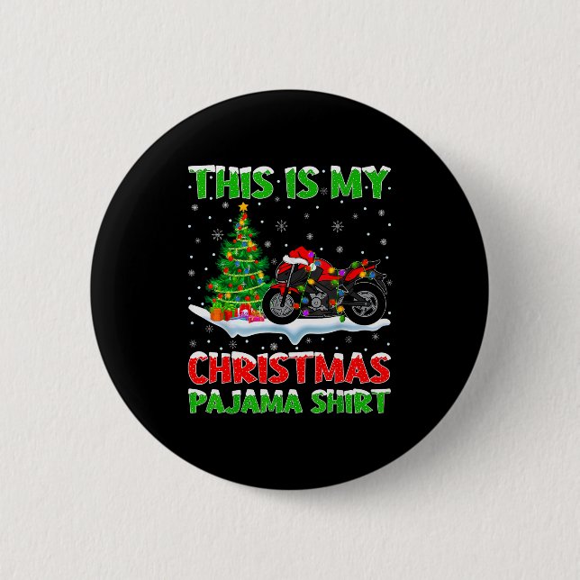 Motorcycle Xmas Tree Lights This Is My Christmas P Button (Vorderseite)