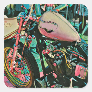 Motorcycle Zugunsten der DAD Quadratischer Aufkleber