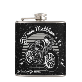 Motorcyle Radfahrer-Trauzeuge-Monogramm Flachmann