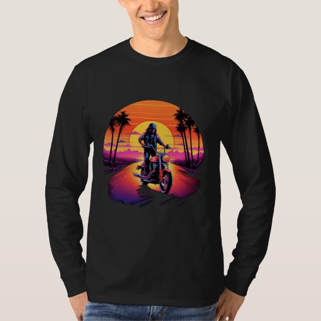 Motordruckfarbe bei Sonnenuntergang T - Shirt (Vorderseite)