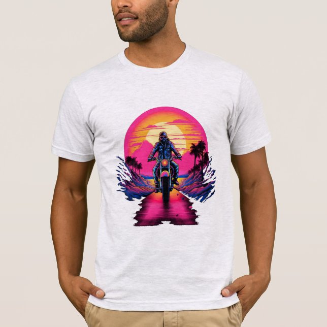 Motordruckfarbe bei Sonnenuntergang T - Shirt (Vorderseite)