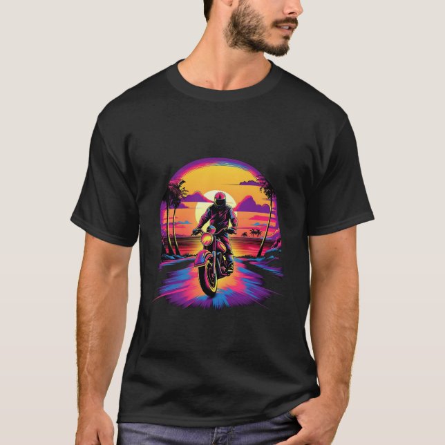 Motordruckfarbe bei Sonnenuntergang T - Shirt (Vorderseite)