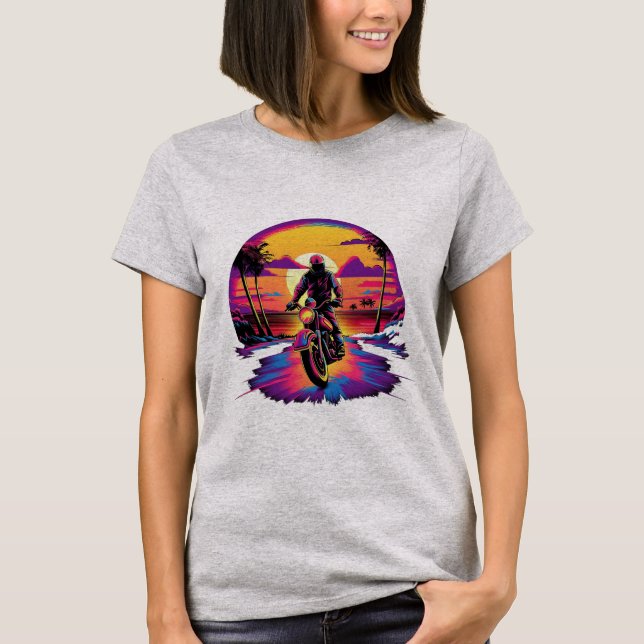 Motordruckfarbe bei Sonnenuntergang T - Shirt (Vorderseite)