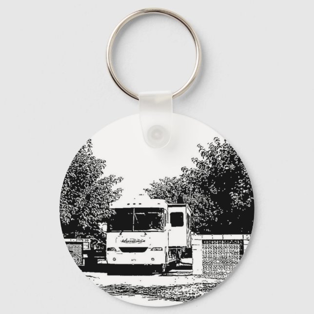 Motorhome in RV Park Schlüsselanhänger (Vorderseite)