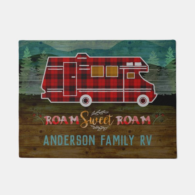 Motorhome RV Camper Reisen Van Rustic Personalisie Fußmatte (Vorderseite)