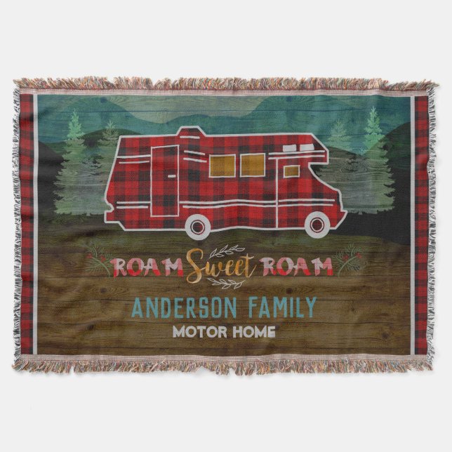 Motorhome RV Camper Travel Van Rustic Personalized Decke (Vorderseite)