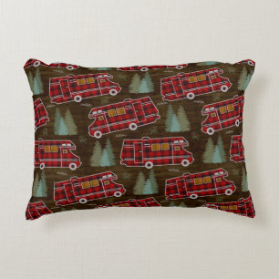 Motorhome RV Camper Travel Van Rustic Pine Muster Dekokissen