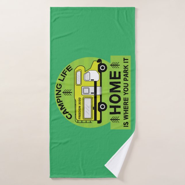 Motorhome | RV Motorhome | Camping Life Latte Mug (Serviette de bain)