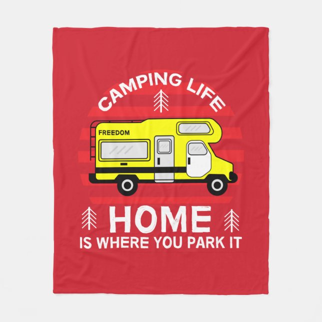 Motorhome | RV Motorhome | Camping Life Latte Tass Fleecedecke (Vorderseite)
