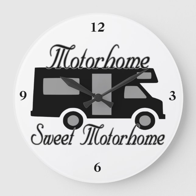 Motorhome Sweet Motorhome RV Große Wanduhr (Vorderseite)
