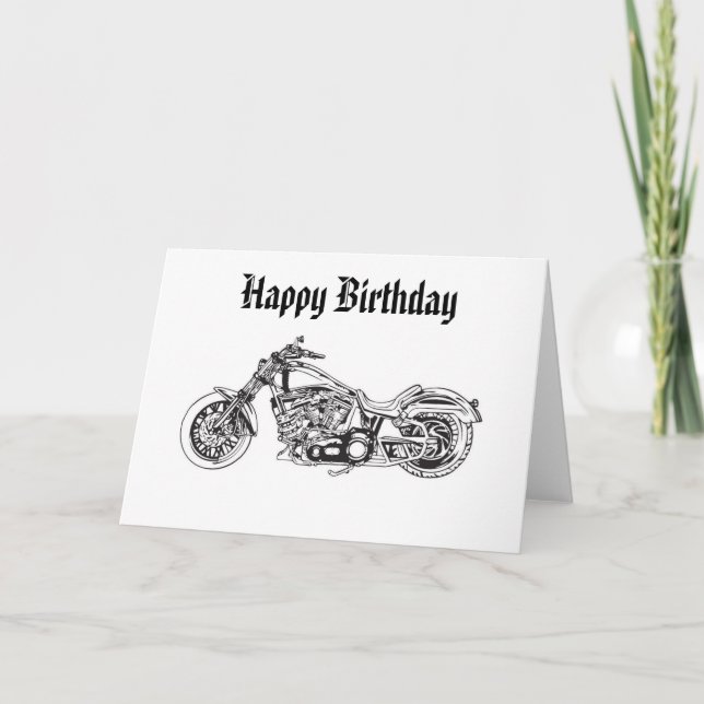 Motorrad..1. Alles Gute zum Geburtstag Karte (Vorderseite)