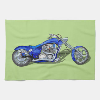 Motorrad 1 - Blau Geschirrtuch