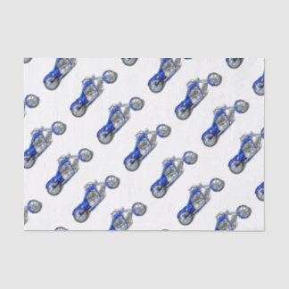 Motorrad 1 - Blau Seidenpapier