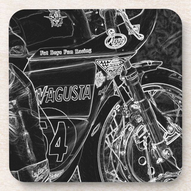 Motorrad 1 Küste Getränkeuntersetzer (Vorderseite)