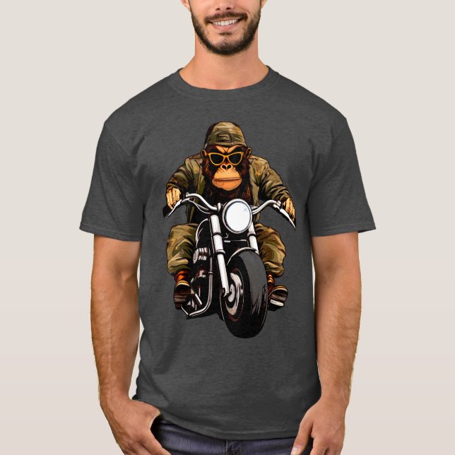 Motorrad-Affen T-Shirt (Vorderseite)