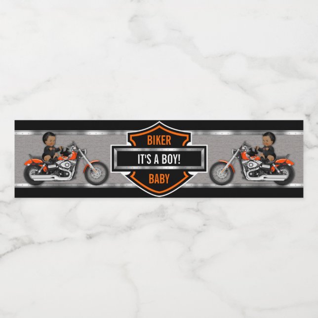 Motorrad Baby Orange Black Shield (Einzelnes Label)